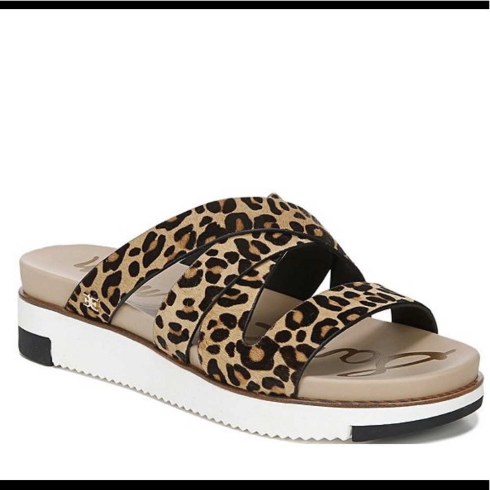 Ariele Leopard Print Calf Hair Leather Sandals